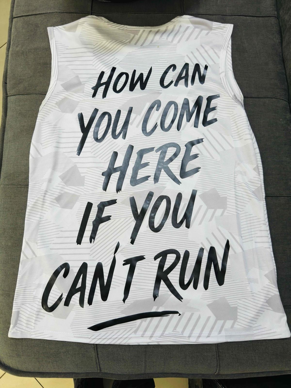 Custom slogan performance vest by ZimRuns